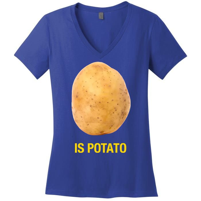 Is Potato Funny Late Show Meme Comedy TV Saying Women's V-Neck T-Shirt