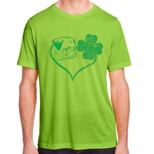 Irish Pug Face Shamrock Clover St Patricks Day Dog Owner Adult ChromaSoft Performance T-Shirt