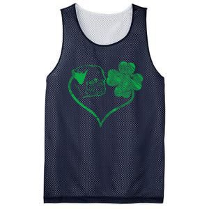 Irish Pug Face Shamrock Clover St Patricks Day Dog Owner Mesh Reversible Basketball Jersey Tank