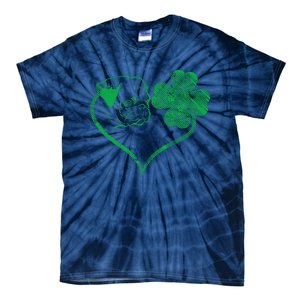 Irish Pug Face Shamrock Clover St Patricks Day Dog Owner Tie-Dye T-Shirt