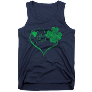 Irish Pug Face Shamrock Clover St Patricks Day Dog Owner Tank Top