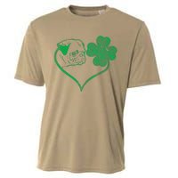 Irish Pug Face Shamrock Clover St Patricks Day Dog Owner Cooling Performance Crew T-Shirt