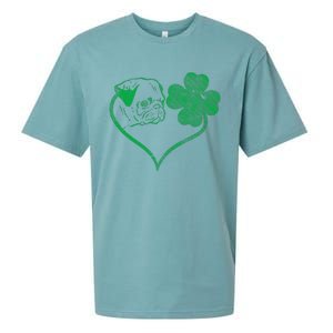 Irish Pug Face Shamrock Clover St Patricks Day Dog Owner Sueded Cloud Jersey T-Shirt