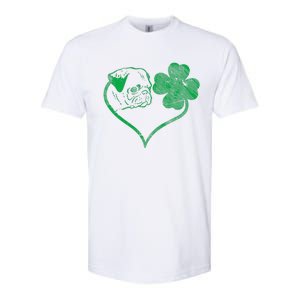 Irish Pug Face Shamrock Clover St Patricks Day Dog Owner Softstyle CVC T-Shirt