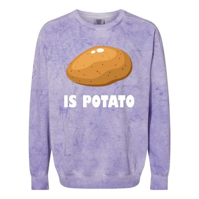 Is Potato Funny Meme Late Night Colorblast Crewneck Sweatshirt