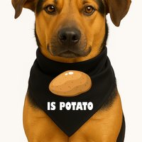 Is Potato Funny Meme Late Night USA-Made Doggie Bandana