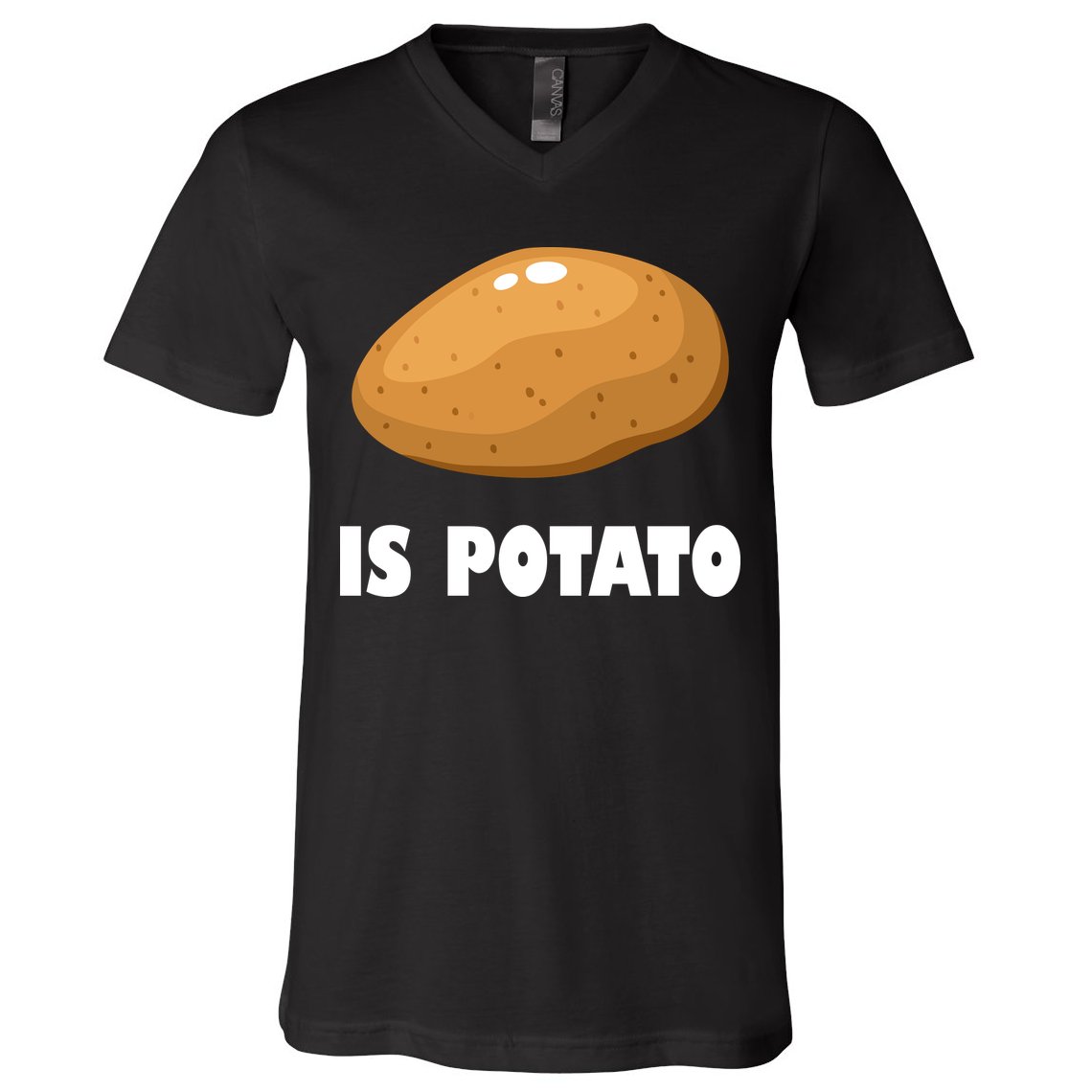 Is Potato Funny Meme Late Night V-Neck T-Shirt