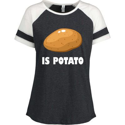 Is Potato Funny Meme Late Night Enza Ladies Jersey Colorblock Tee