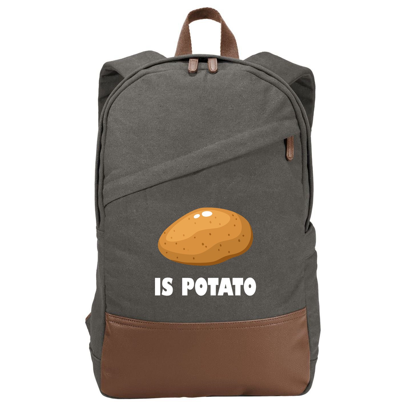 Is Potato Funny Meme Late Night Cotton Canvas Backpack