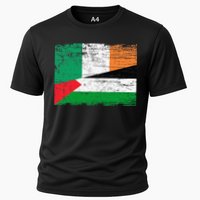 Ireland Palestine Flags Half Irish Half Palestinian Cooling Performance Crew T-Shirt