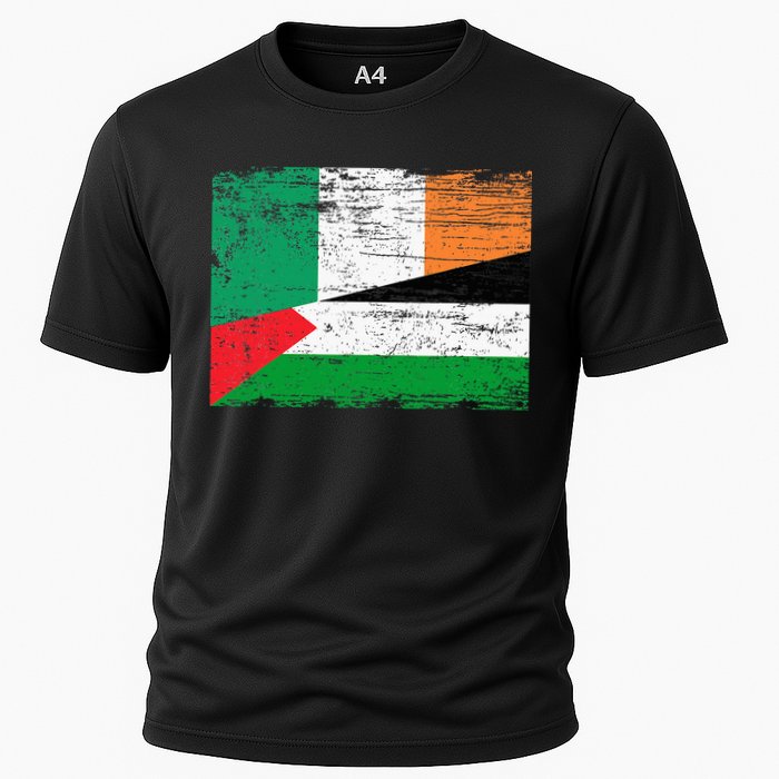 Ireland Palestine Flags Half Irish Half Palestinian Cooling Performance Crew T-Shirt