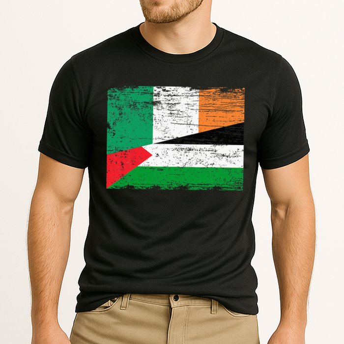 Ireland Palestine Flags Half Irish Half Palestinian Cooling Performance Crew T-Shirt