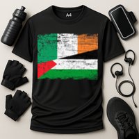 Ireland Palestine Flags Half Irish Half Palestinian Cooling Performance Crew T-Shirt