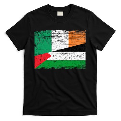 Ireland Palestine Flags Half Irish Half Palestinian T-Shirt