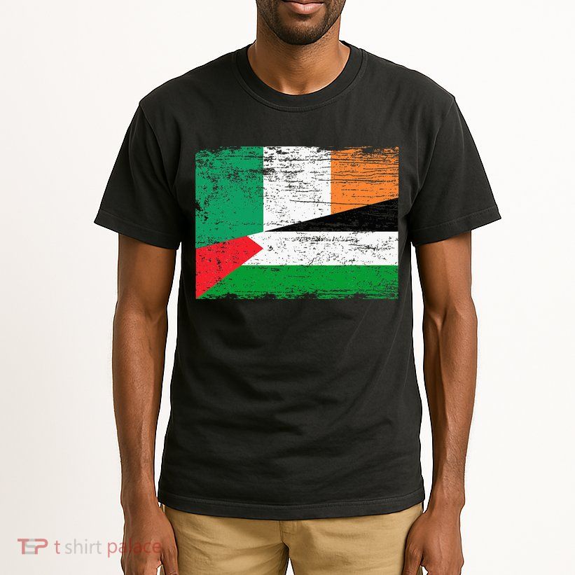 Ireland Palestine Flags Half Irish Half Palestinian Tall T-Shirt