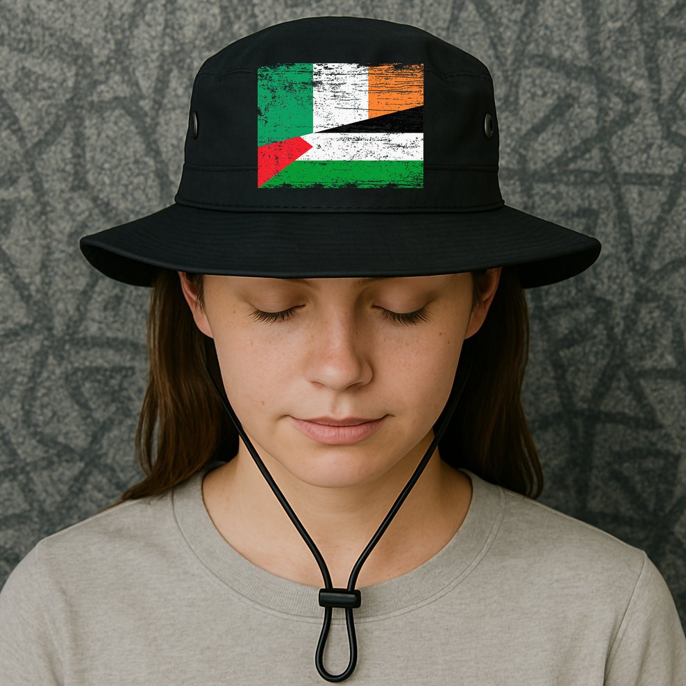 Ireland Palestine Flags Half Irish Half Palestinian Bucket Hat