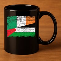 Ireland Palestine Flags Half Irish Half Palestinian 11oz C Handle Ceramic Mug