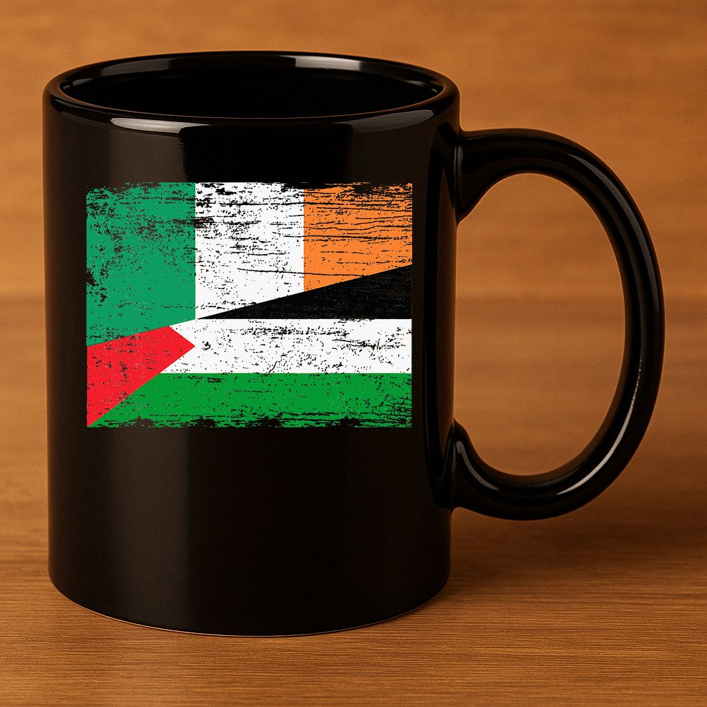 Ireland Palestine Flags Half Irish Half Palestinian 11oz C Handle Ceramic Mug