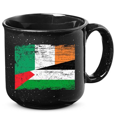 Ireland Palestine Flags Half Irish Half Palestinian 15oz Campfire Ceramic Mug