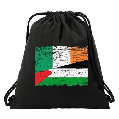 Ireland Palestine Flags Half Irish Half Palestinian Drawstring Bag