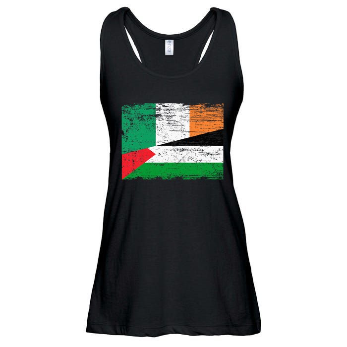 Ireland Palestine Flags Half Irish Half Palestinian Ladies Essential Flowy Tank