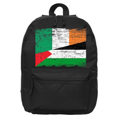 Ireland Palestine Flags Half Irish Half Palestinian 16 in Basic Backpack