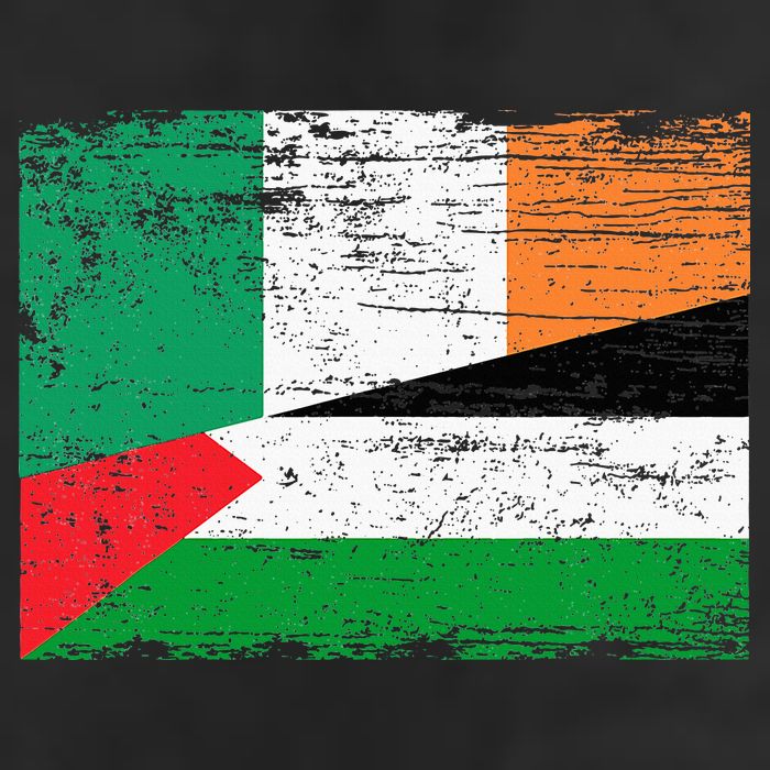 Ireland Palestine Flags Half Irish Half Palestinian Large Microfiber Waffle Golf Towel