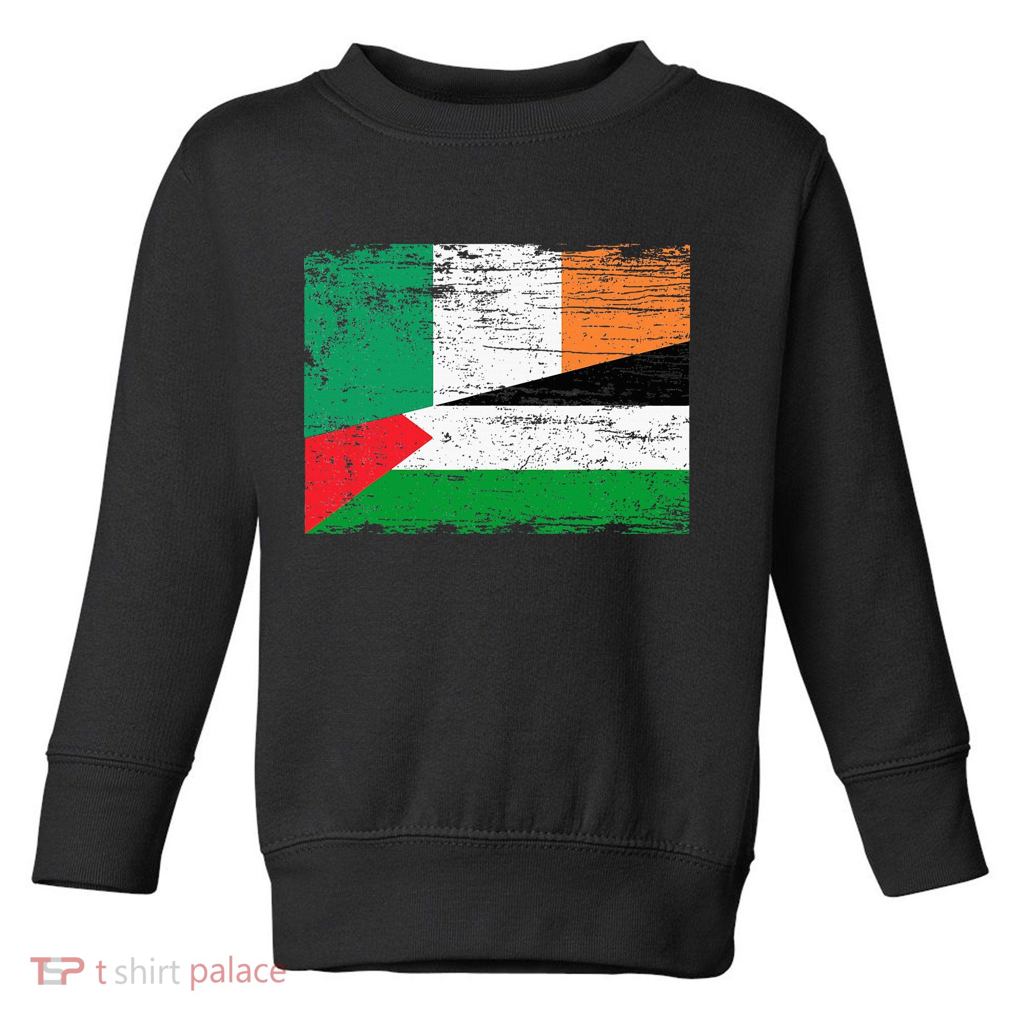 Ireland Palestine Flags Half Irish Half Palestinian Toddler Sweatshirt