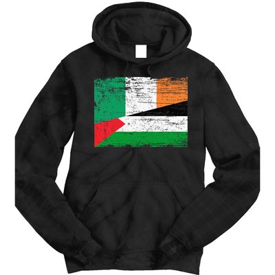 Ireland Palestine Flags Half Irish Half Palestinian Tie Dye Hoodie