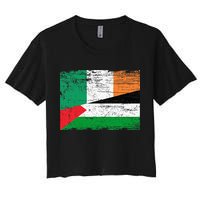 Ireland Palestine Flags Half Irish Half Palestinian Women's Crop Top Tee