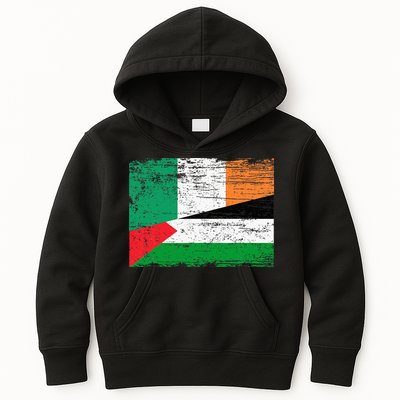 Ireland Palestine Flags Half Irish Half Palestinian Kids Hoodie