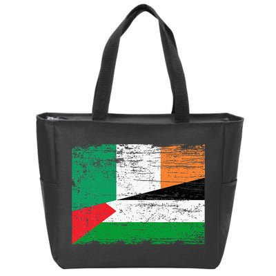 Ireland Palestine Flags Half Irish Half Palestinian Zip Tote Bag
