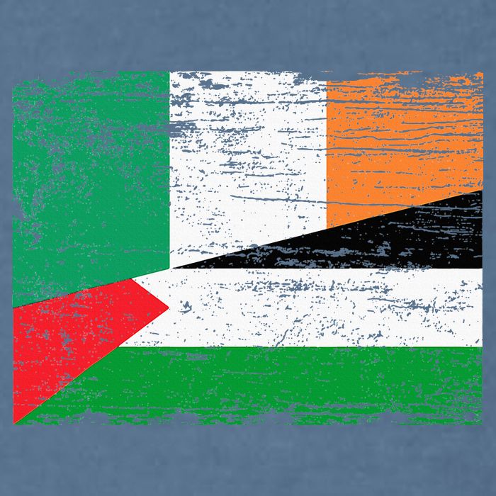 Ireland Palestine Flags Half Irish Half Palestinian Garment-Dyed Sweatshirt