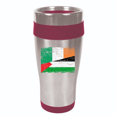 Ireland Palestine Flags Half Irish Half Palestinian 16oz Travel Tumbler