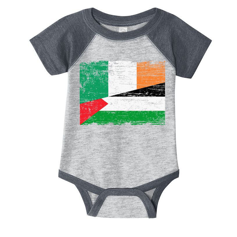Ireland Palestine Flags Half Irish Half Palestinian Infant Baby Jersey Bodysuit
