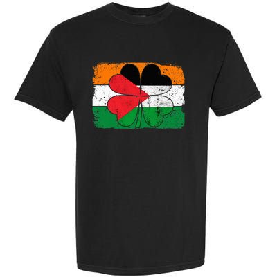 Irish Palestine Flag Ireland Shamrock St Patricks Day Garment-Dyed Heavyweight T-Shirt