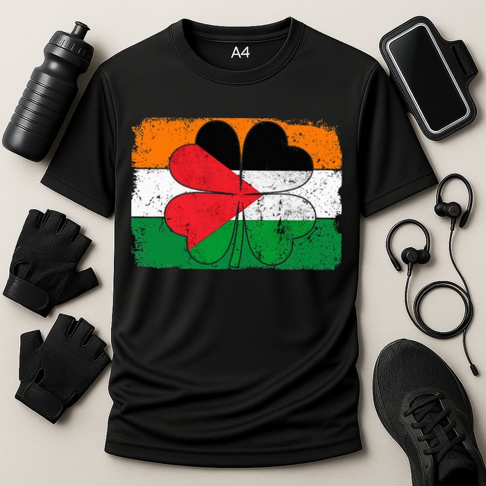 Irish Palestine Flag Ireland Shamrock St Patricks Day Cooling Performance Crew T-Shirt
