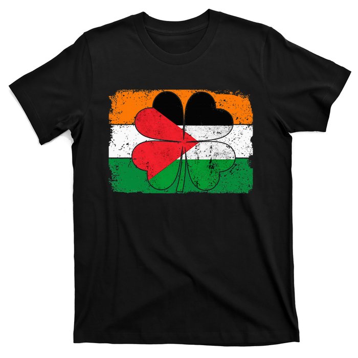 Irish Palestine Flag Ireland Shamrock St Patricks Day T-Shirt