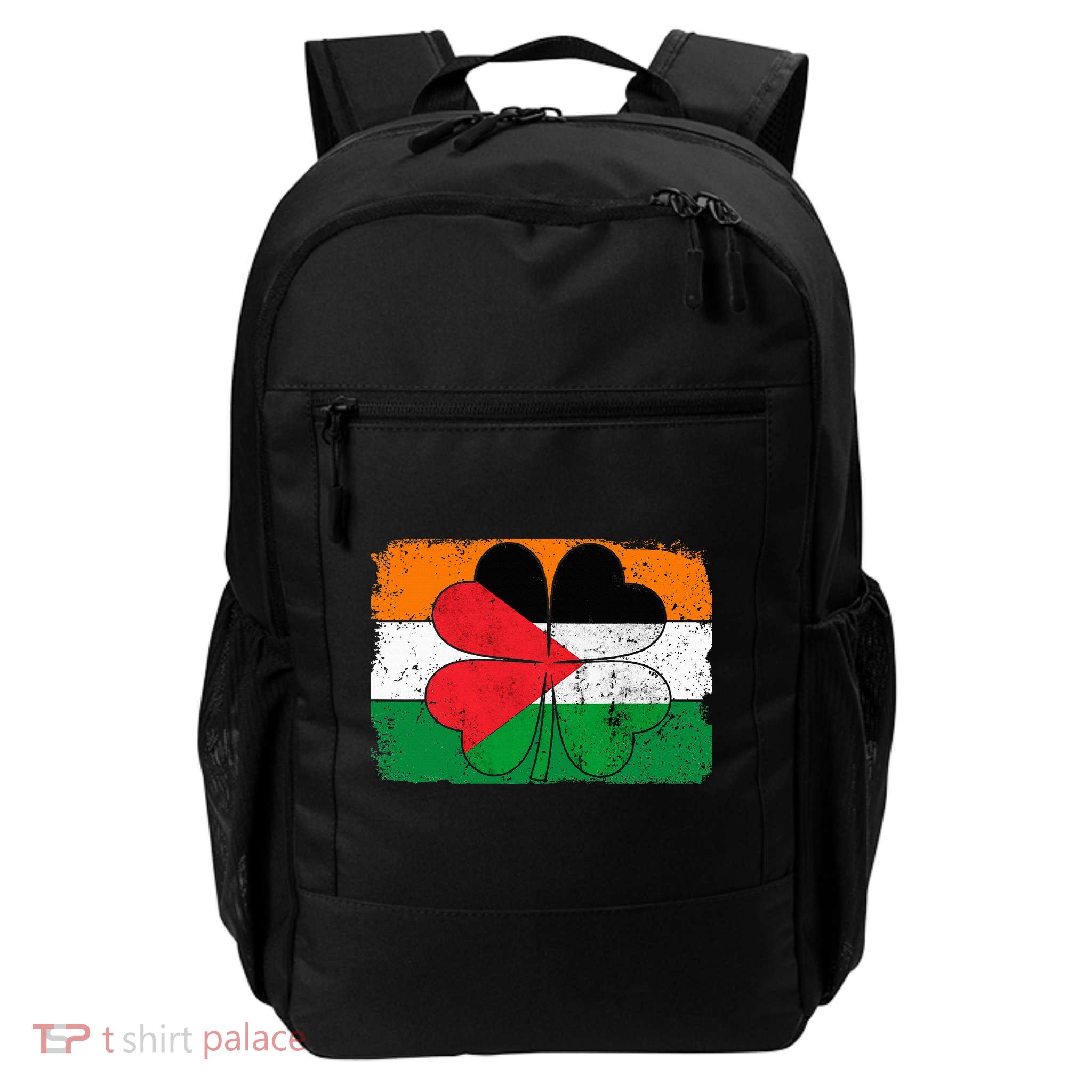 Irish Palestine Flag Ireland Shamrock St Patricks Day Backpack