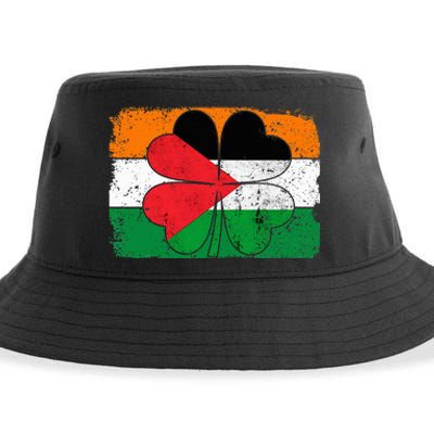 Irish Palestine Flag Ireland Shamrock St Patricks Day Sustainable Bucket Hat