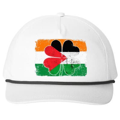 Irish Palestine Flag Ireland Shamrock St Patricks Day Snapback Five-Panel Rope Hat