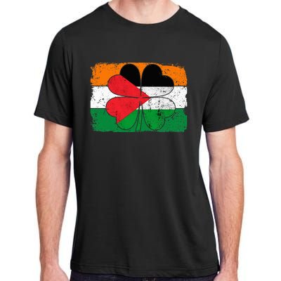 Irish Palestine Flag Ireland Shamrock St Patricks Day Adult ChromaSoft Performance T-Shirt