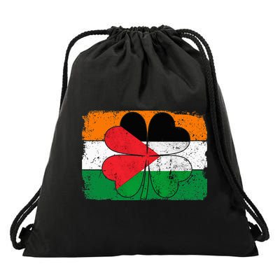 Irish Palestine Flag Ireland Shamrock St Patricks Day Drawstring Bag