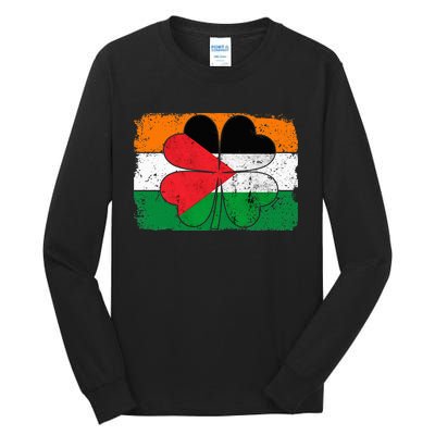 Irish Palestine Flag Ireland Shamrock St Patricks Day Tall Long Sleeve T-Shirt