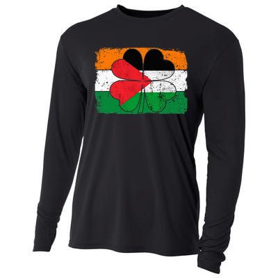 Irish Palestine Flag Ireland Shamrock St Patricks Day Cooling Performance Long Sleeve Crew