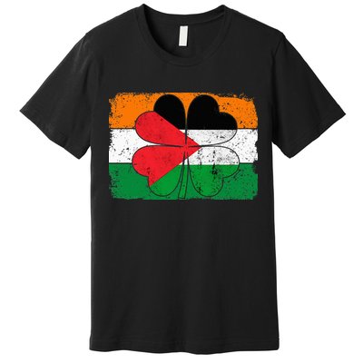Irish Palestine Flag Ireland Shamrock St Patricks Day Premium T-Shirt