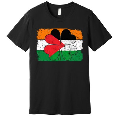 Irish Palestine Flag Ireland Shamrock St Patricks Day Premium T-Shirt