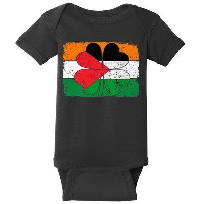 Irish Palestine Flag Ireland Shamrock St Patricks Day Baby Bodysuit
