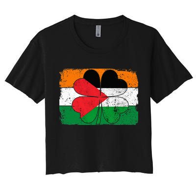 Irish Palestine Flag Ireland Shamrock St Patricks Day Crop Top