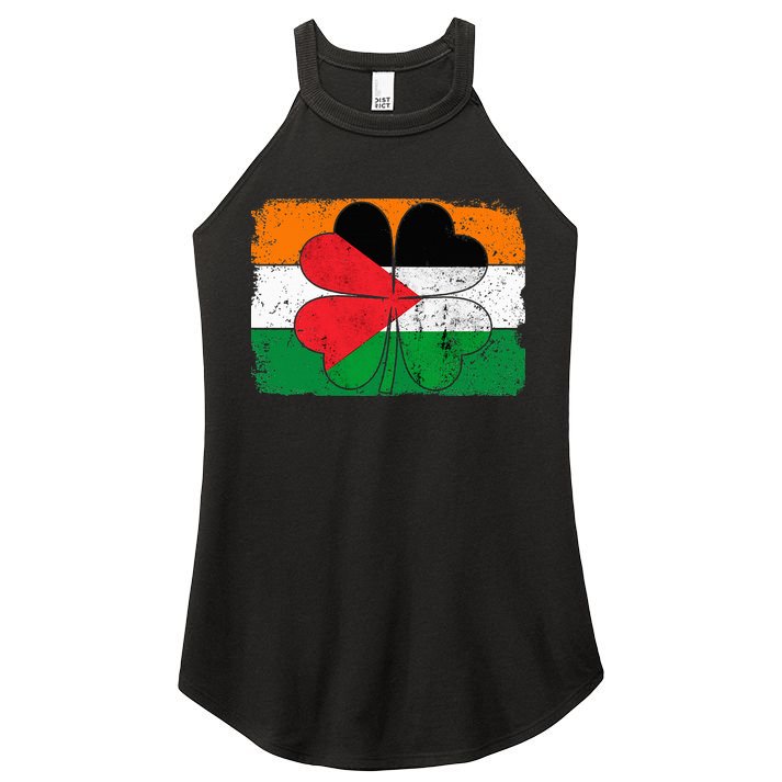 Irish Palestine Flag Ireland Shamrock St Patricks Day Women's Perfect Tri Rocker Tank